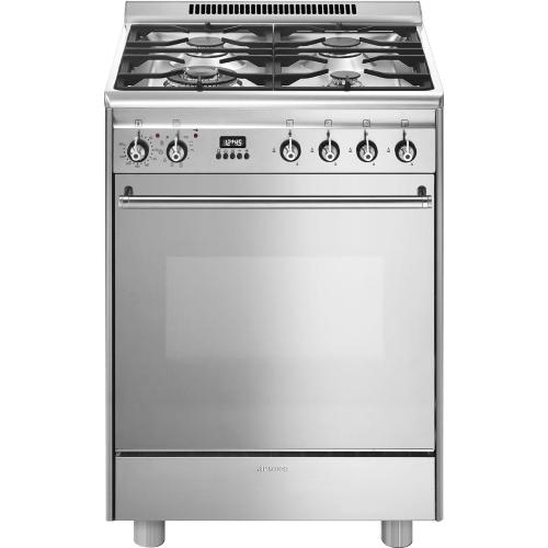 Smeg GP61X9 Cooker Freestanding | Class A | Multifunction electric oven, 4 gas burners, stainless steel aesthetic
